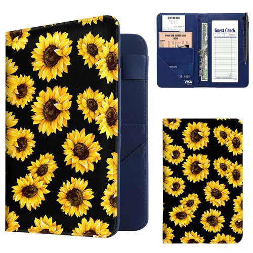 Miniatura 9 de Libro de Servidor, Libros de Servidor de Cuero PU para Mesera, Libro de Mesera con 1 Bolsillo con Cremallera, Billetera de Mesero con 9 Bolsillos
