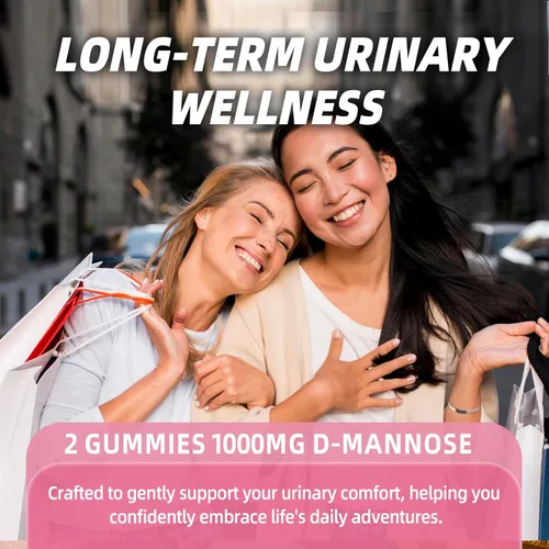 Miniatura 4 de Gomitas D-manosa de 2000 mg con arándano 500 mg e hibisco - Suplementos masticables de manosa D para mujeres - Suplemento de salud para limpiar