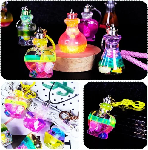 Miniatura 6 de 4 moldes de silicona para botella agitadora, contenedor de botellas de arena movediza y tapón, moldes de resina UV, mini botella de resina epoxi