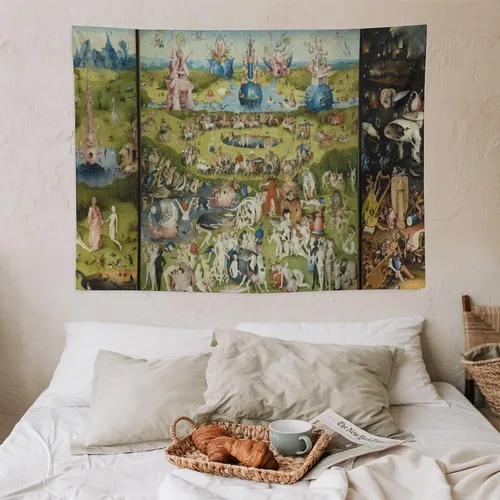 Miniatura 7 de JU XIANG Hieronymus - Tapiz de Bosch, diseño de jardín de delicias terrenales, decoración del hogar, arte de pared, impresión para dormitorio
