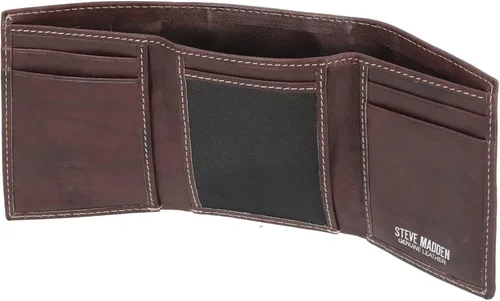 Miniatura 17 de Steve Madden Billetera triple RFID para hombre con ventana de identificación