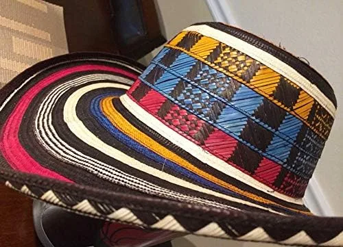 Miniatura 5 de Sombrero colombiano Sombrero Sinuano Arrow Cane Caña Flecha Vueltiao Hecho por Auténticos Indígenas Colombianos