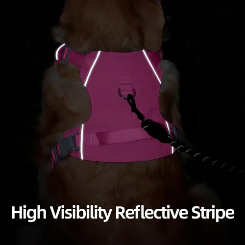 Miniatura 5 de Mile High Life Arnés sin tirones para perro, con rayas reflectantes, ajustable, fácil de poner, arnés ligero para perros pequeños, medianos