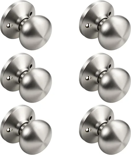 Miniatura 20 de KNOBWELL Paquete de 8 pomos de puerta de privacidad para baño y dormitorio, pomo de puerta negro mate con cerradura, cerradura de manija de puerta