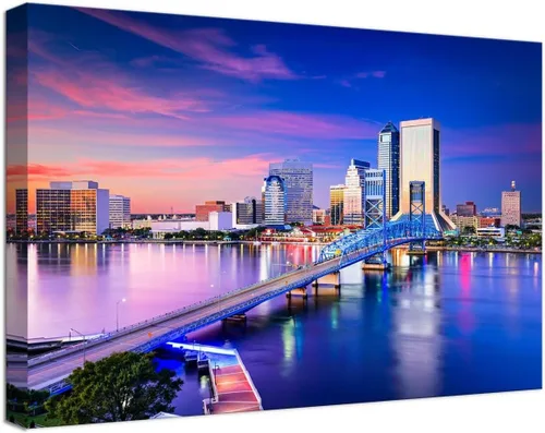 Miniatura 8 de Myrtle Beach - Arte de pared con diseño de horizonte de la ciudad de Carolina del Sur, Estados Unidos, para oficina, sala de estar, dormitorio
