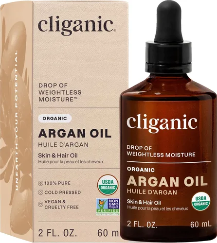 Miniatura 9 de Aceite de argán orgánico Cliganic 16 oz con bomba, 100% puro A granel para cabello, cara y piel (el empaque puede variar)