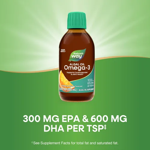 Miniatura 4 de Nature's Way NutraVege Omega-3, apoya la función ocular y cerebral*, 1000 mg de EPA/DHA por cucharadita (1), fórmula líquida apta para veganos