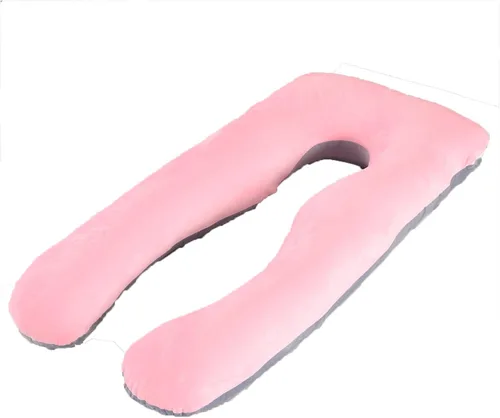 Miniatura 17 de Almohada de embarazo grande en forma de U de cuerpo completo con funda de almohada de algodón reemplazable y lavable para mujeres embarazadas que