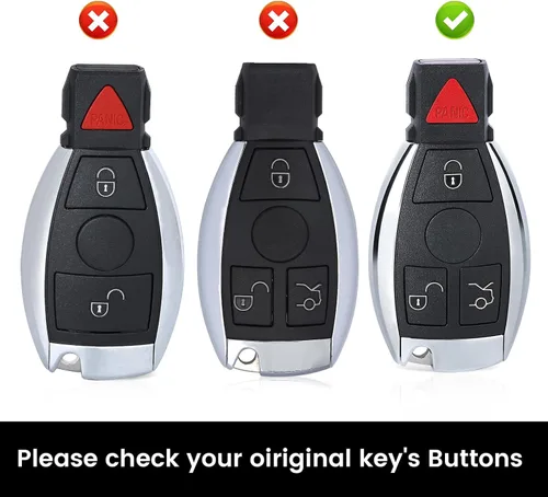 Miniatura 4 de Beefunny 315MHz Llave de Reemplazo Inteligente con 4 Botones 3+1 para Control Remoto de Mercedes-Benz Compatible con NEC & BGA 2000-2014, 705 Moto