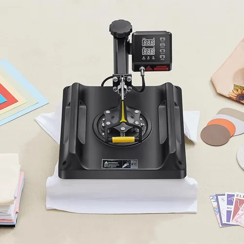 Miniatura 10 de VEVOR Máquina de prensa de calor 8 en 1 de 15 x 15 pulgadas, prensa de camisetas oscilante de 360°, transferencia de calor digital profesional por