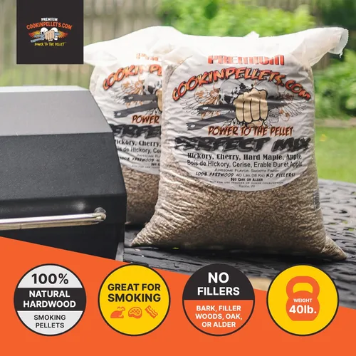 Miniatura 2 de CookinPellets Perfect Mix - Parrilla de madera dura natural, nogal, cereza, arce duro y manzana, pellets de madera para parrilla de pellets
