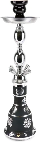Miniatura 2 de GStar Juego completo de 4 mangueras para cachimba Shisha de 18" - Jarrón metálico Da Vinci Glass (cientia negro)