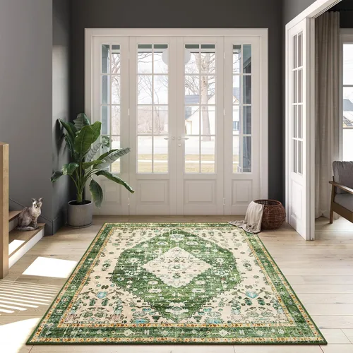Miniatura 43 de Lahome Alfombra Bohemia Tribal Lavable de 3 x 5, Alfombras Antideslizantes para Entrada, Dormitorio, Sala de Estar, Vintage, Ultra Suave, No