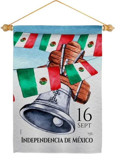 Miniatura 8 de Bandera de jardín del Día de la Independencia de México, nación regional, internacional, país, área particular, pequeña, decorativa, regalo, patio