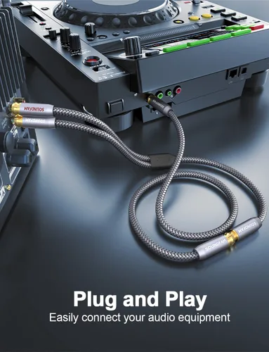 Miniatura 5 de Adaptador divisor en Y RCA 1 hembra a 2 macho RCA/Phono divisor cable estéreo Adaptador Y chapado en oro para subwoofer, TV, reproductor de CD, cine