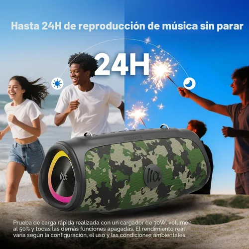 Miniatura 5 de TAZATA Altavoz Bluetooth portátil, 90 W (pico), altavoces de subgraves grandes inalámbricos Bluetooth 5.3 con carga USB Powerbank, resistente al