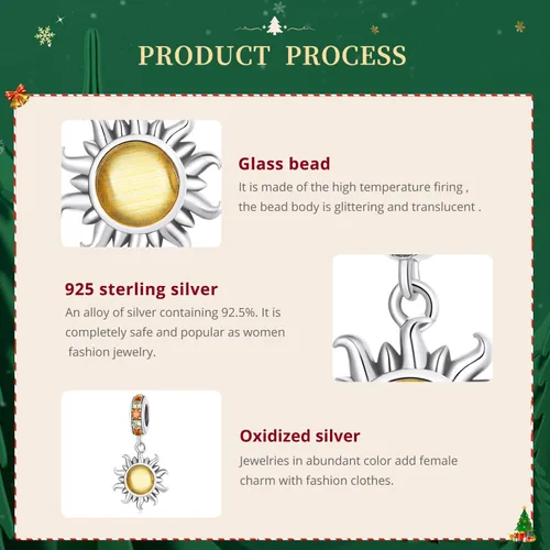 Miniatura 5 de VOROCO Atrapasueños con diseño de estrella de café y luna para pulsera de plata de ley 925 y cuentas para pulsera y collar, joyería de bricolaje