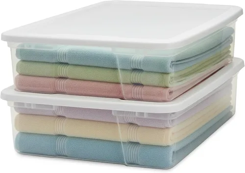Miniatura 23 de HOMZ - Paquete de 10 contenedores Snaplock, pequeños organizadores de plástico transparentes con tapas, 6 cuartos de galón, azul - Cajas Tapa azul