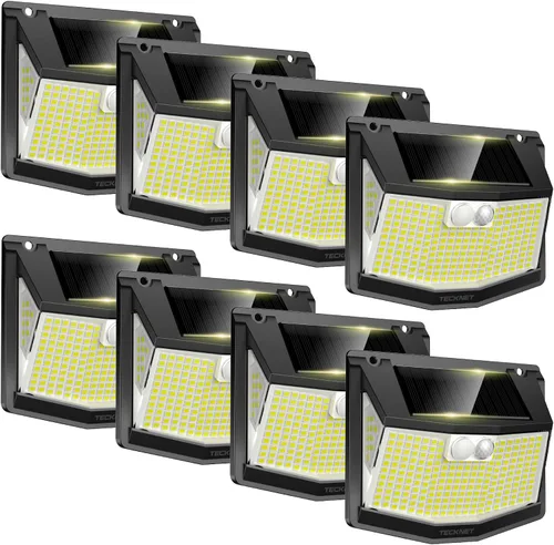 Miniatura 9 de TECKNET 248 Luces LED Solares para Exteriores y Sensor de Movimiento, Paquete de 4, Ángulo de 300° y 3 Modos de Iluminación, Luces Solares