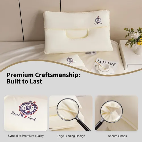 Miniatura 6 de almohada cervical para dormir, almohada de cama de diseño ergonómico para dormir de lado, boca abajo o boca arriba, almohada de apoyo de doble