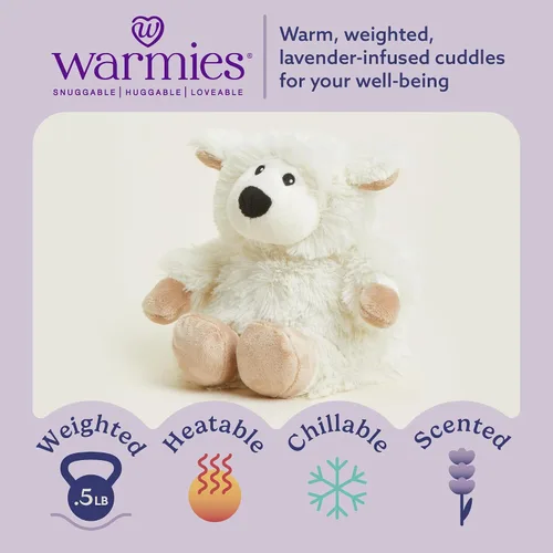 Miniatura 2 de warmies Animales de peluche junior aptos para microondas y pesados, ovejas, animal de peluche calentado para calidez y comodidad, peluche perfumado