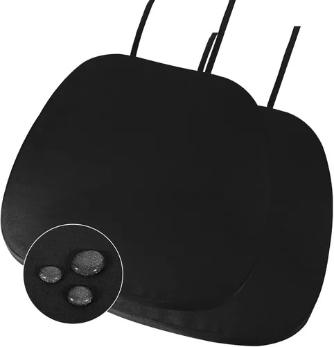 Miniatura 10 de GUEGLSA Cojines de asiento impermeables para exteriores, 14 x 14 pulgadas, almohadilla de metal antideslizante con lazos, cojín de metal