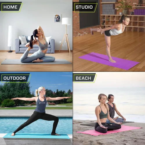 Miniatura 6 de ProsourceFit Estera de yoga original para ejercicios de ¼" (6 mm) de grosor para mayor comodidad y estabilidad con correas de transporte