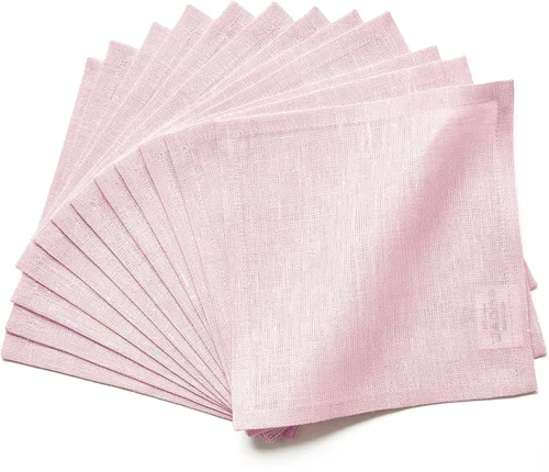 Miniatura 19 de Solino Home Servilletas de cóctel de lino negro Chambray de 6 x 6 pulgadas, servilletas de tela de lino 100% puro, juego de 12 servilletas cuadradas
