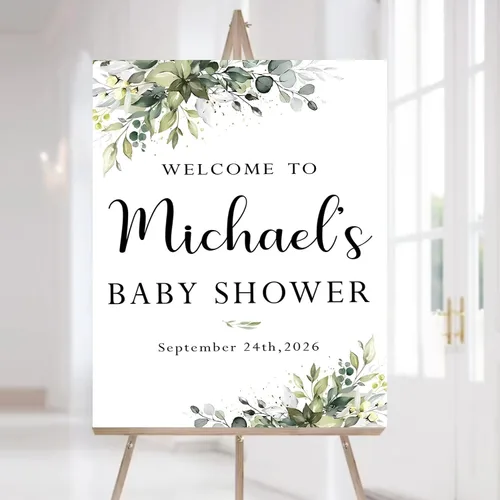 Miniatura 7 de Letrero de bienvenida para baby shower, decoración de baby shower de Little Cutie - Letrero personalizado para baby shower con texto en inglés "A