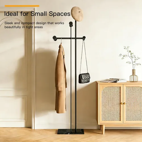 Miniatura 3 de JIAYUEJU Perchero resistente independiente, perchero de metal con base de mármol, árbol de esquina para entrada, pasillo, dormitorio, oficina, hotel