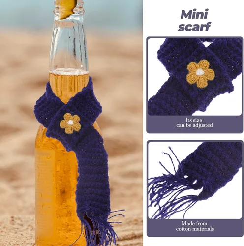 Miniatura 4 de EXCEART 10 piezas mini muñeca decorativa bufanda de muñeca DIY bufanda kawaii mini bufanda mini casa muñeca bufanda suministro de botella de vino