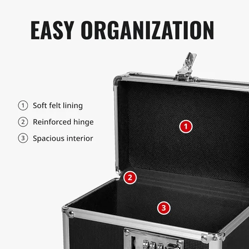 Miniatura 8 de Vaultz Caja de Seguridad para Medicamentos con Cerradura - 5 x 7 x 5 Pulgadas - Caja Fuerte Segura con Cerradura de Combinación - Ideal para Negro