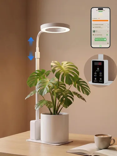 Miniatura 12 de GLOWRIUM Luces LED inteligentes de cultivo para plantas de interior, luz de escritorio para plantas con control de aplicación Bluetooth, lámpara