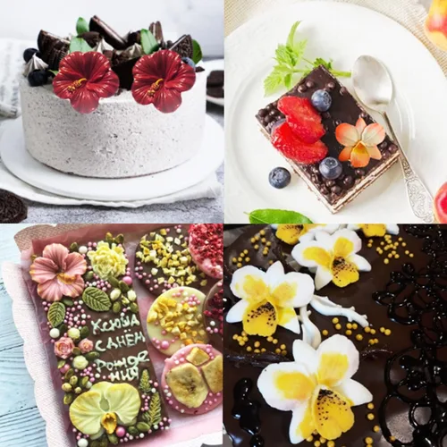 Miniatura 5 de Mujiang Molde de silicona con diseño de flores y orquídeas de chocolate, para decoración de pasteles, pasta de goma de mascar, juego de 4