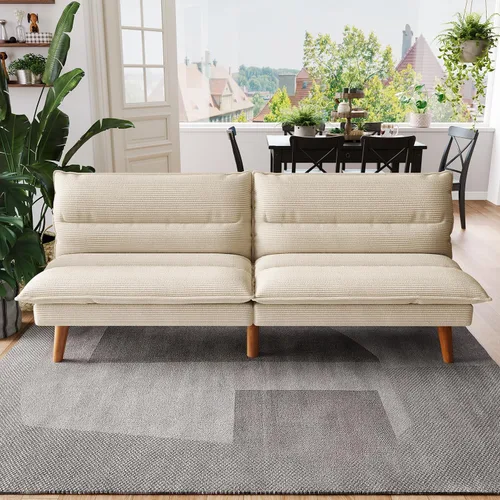 Miniatura 2 de LINSY HOME Sofá cama tipo futón – Sofá cama de pana convertible con respaldo ajustable, moderno sofá cama pequeño para espacios pequeños, sala