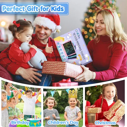 Miniatura 8 de Hockvill Tableta de escritura LCD de 12 pulgadas, juguetes para niños y niñas, almohadilla de dibujo para niños de 3, 4, 5, 6, 7 años, tablero