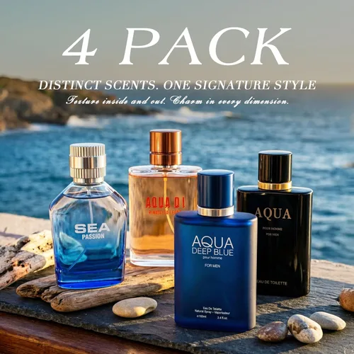 Miniatura 2 de Hybrid & Company 4 piezas Aqua Di Rinascita Lecno Sea Passion Aqua Deep Blue Aqua Prive Eau De Toilette vaporizador Natural Spray para hombre