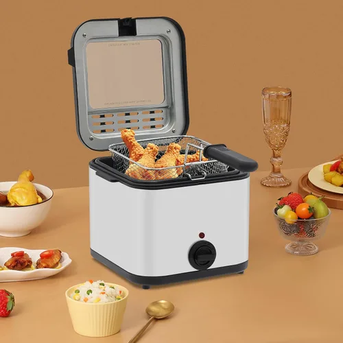 Miniatura 15 de Freidora profunda de 2.5 litros con cesta desmontable, potente freidora de aceite de uso doméstico de 1000 W con temperatura ajustable, protección