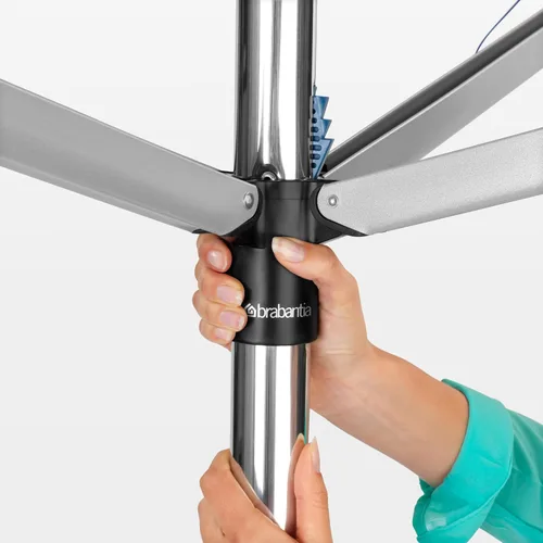 Miniatura 3 de Brabantia Topspinner Tendedero giratorio de 4 brazos para exteriores (131 pies/Ø 1.8 pulgadas) giratorio y plegable + tubo de tierra de hormigón Gris