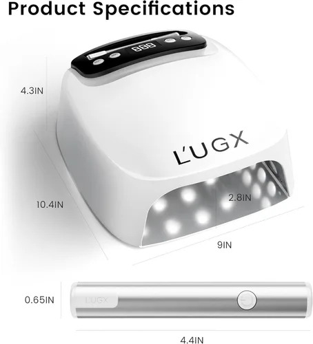 Miniatura 6 de L'UGX Lámpara de uñas LED UV 2 en 1, luz UV para uñas de gel, secadora de uñas con luz de gel de mano para esmalte de uñas, perfecta para manicura