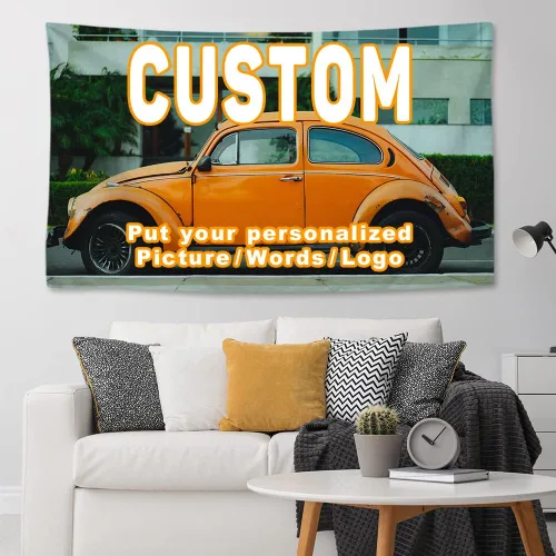 Miniatura 14 de KafePross Tapiz personalizado para colgar en la pared, 30 x 30 pulgadas, personaliza tu imagen, texto, dormitorio, pancarta para dormitorio