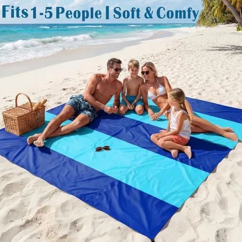 Miniatura 25 de Famstar Beach Blanket Oversized Extra Large 78"X81"/10'X9',Waterproof Sandproof Beach Blanket 2-8 Adults Lightweight Durable for Travel Camping
