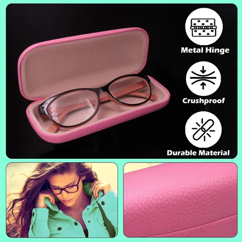 Miniatura 4 de MyEyeglassCase Estuche rígido para lentes de mujer Estuche protector de carcasa dura con bolsa y paño