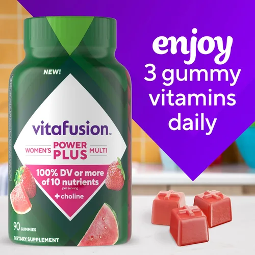 Miniatura 7 de Vitafusion Power Plus Gomitas Multivitamínicas para Mujeres, 100% del Valor Diario o Más de 10 Nutrientes, Ayuda a Apoyar los Nervios
