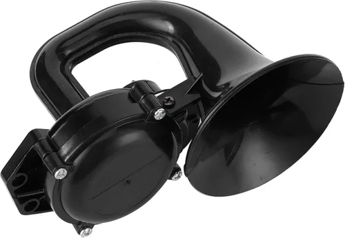 Miniatura 7 de Bocina de aire, bocina de caracol de 12 V/24 V, bocina de caracol universal, cuerno de caracol negro, 12/24 V, 120 dB, trompeta de aire