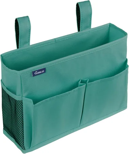 Surblue Caddy Organizador Colgante Bolsa de Almacenamiento para Cabecera para Literas y Camas de Hospital, Verde Azulado, Pequeño R-Teal