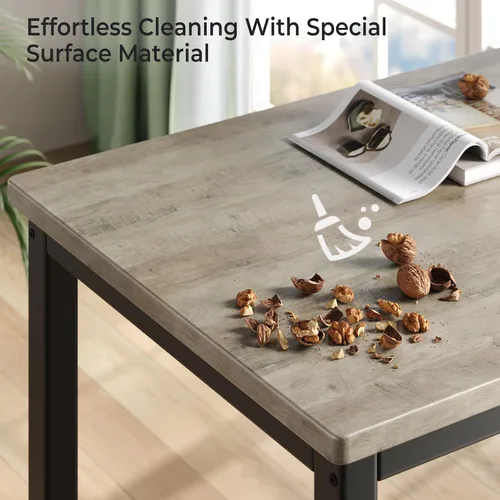 Miniatura 5 de Tatub Juego de mesa de comedor para 4, juego de mesa de cocina de 3 piezas con 2 bancos, juego de comedor que ahorra espacio para rincón de desayuno