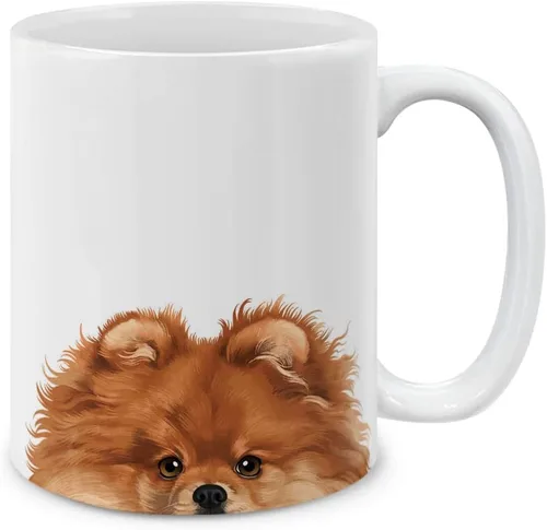 Miniatura 16 de MUGBREW Taza de té de cerámica bicolor blanco y naranja con gato atigrado Gatito, 11 oz