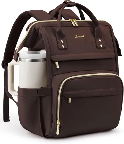 Miniatura 33 de LOVEVOOK Mochila para laptop para mujer con bolsillo gigante para vasos, mochila de viaje impermeable de 15.6 pulgadas, bolsa de computadora