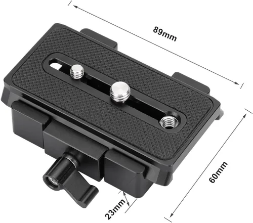 Miniatura 2 de Placa de trípode de liberación rápida para cámara DSLR compatible con placa deslizante tipo Manfroto para accesorios de cámara Rig